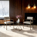 Wholesale Unique Gold Metal Forged Iron Arm White Dining Chair Dining Room Living Room Accent Chairs Occasional Chair