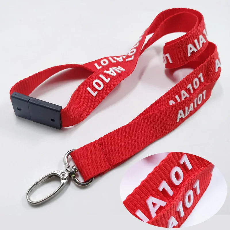 Customized 3D Logo Polyester Lanyard Stable Silk Screen Print