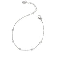 Minimalist Fashion Jewelry Round Zirconia Tiny Chain Sterling Silver Bracelets for Women