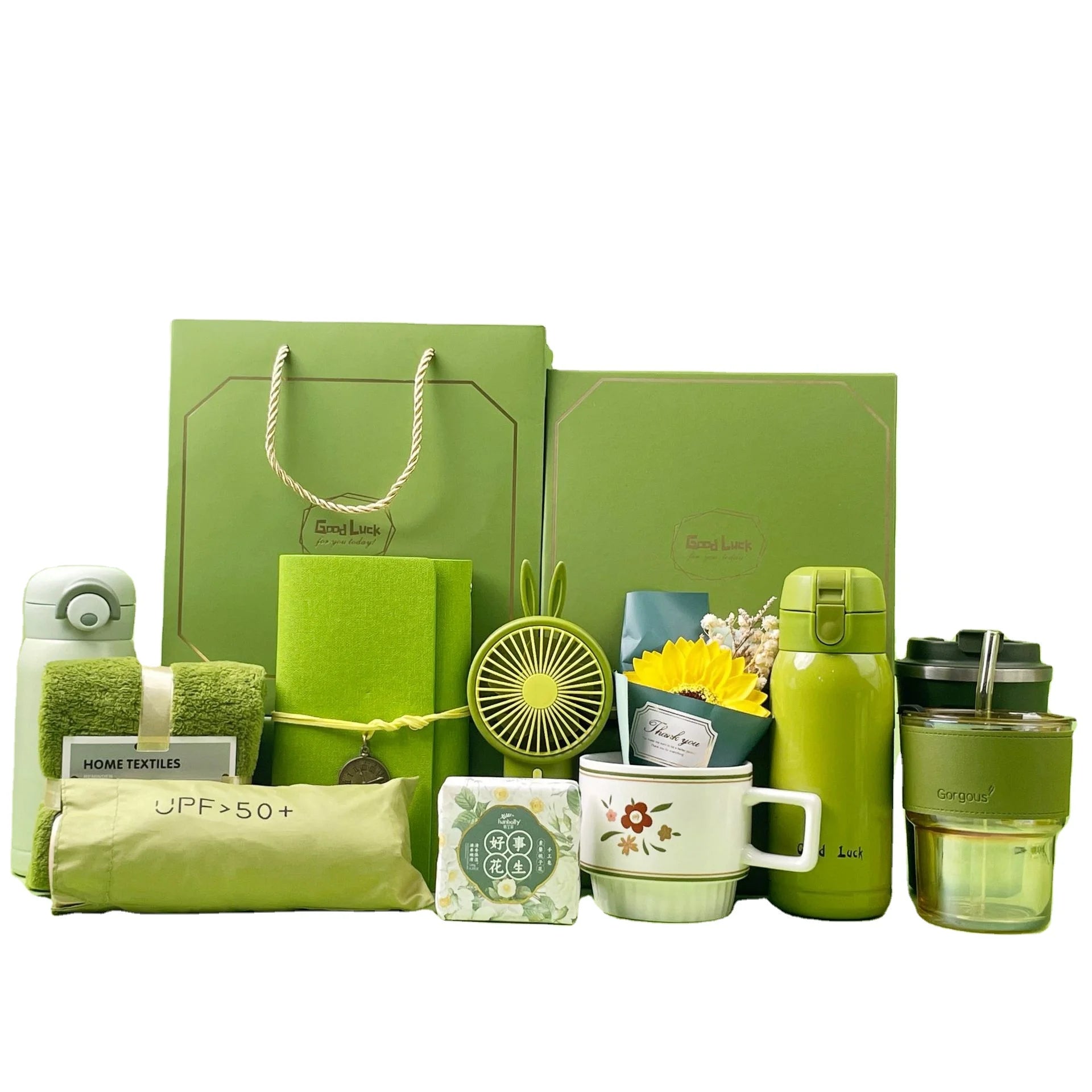 Gift Set Box Birthday Wedding Business Gift Set Free-choosing Thermos Cup Mini Fans Set  Friend Shopping Gift Boxes
