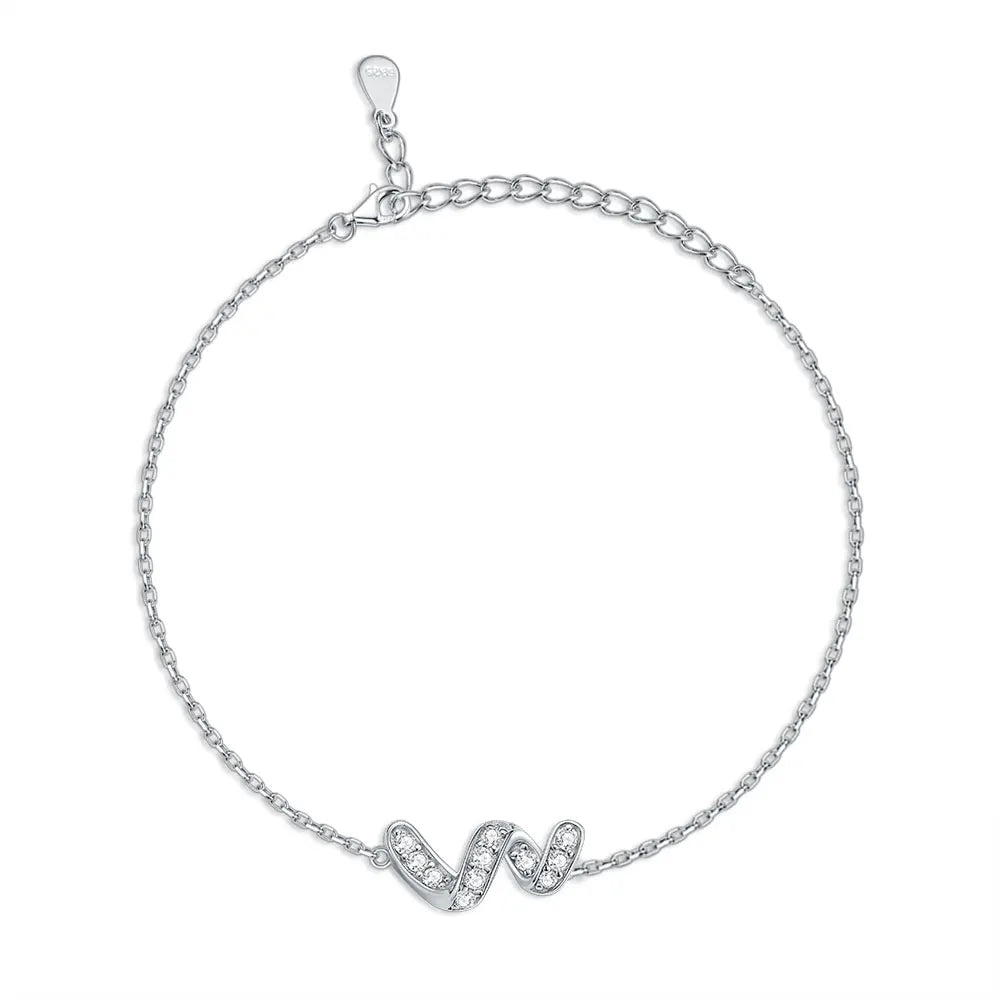 925 Silver Women High Grade Fashion Dainty Bracelet Jewelry AAA Zircon Charm Bracelet