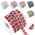 Square Crystal Diamond Decorative Strip Is Fashionable Self Adhesive Rhinestone Strip for Shoes Bags Clothing Rhinestone Trim