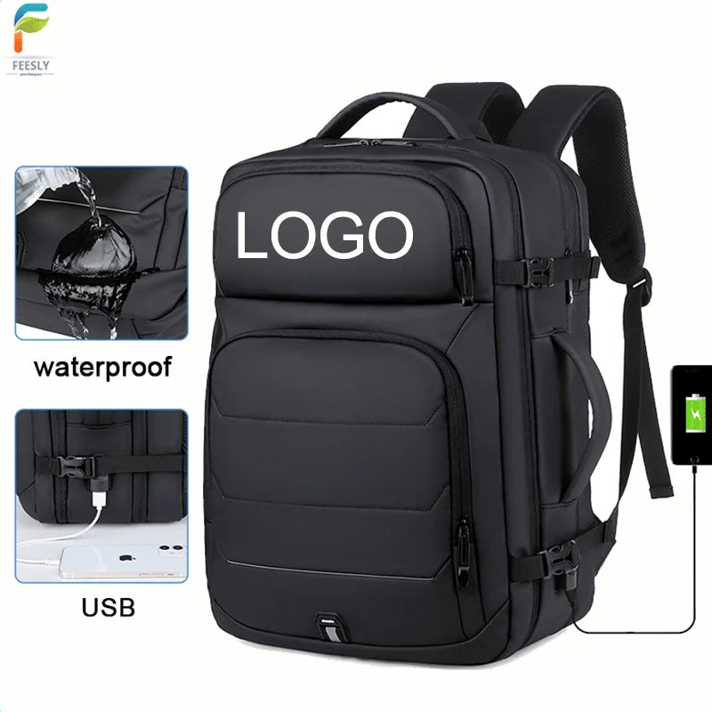 Big Capacity Travel Laptop Backpack Hidden Compartment Backpack Waterproof Usb Charging Business Man