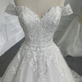 Jancember LSB005 Simple Appliques Off the Shoulder Sweetheart Wedding Dresses for Women