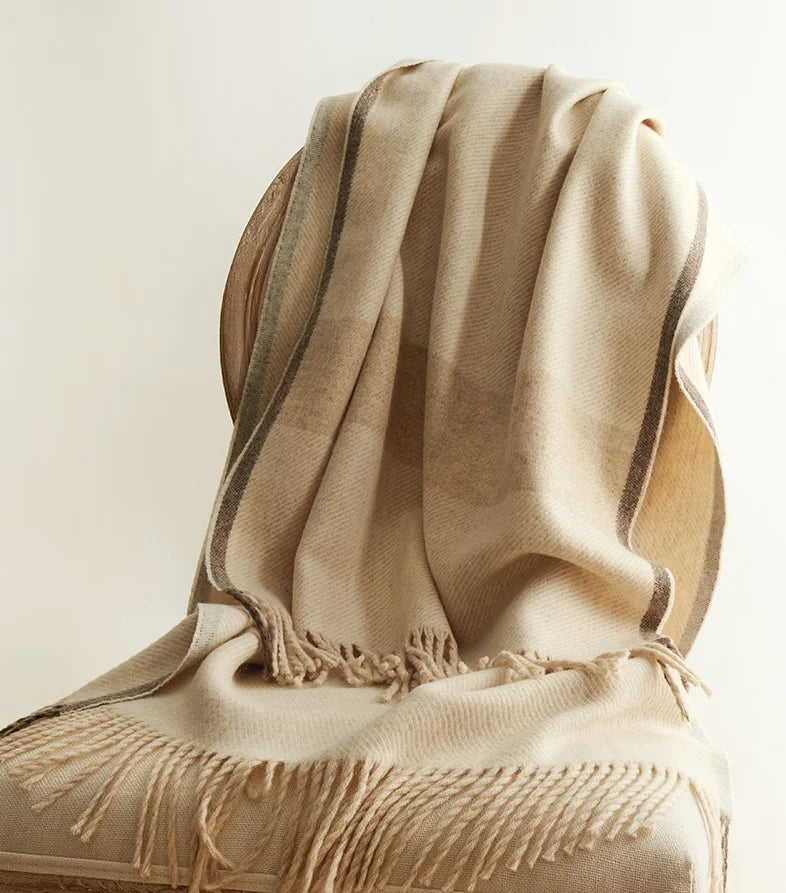 New Arrival Winter 100% Pure Lamb Wool Scarf Soft Warm Thick Long Shawl Tassel Pashmina
