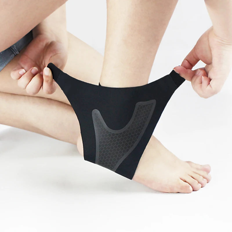 Ks-3011# Adjustable  Neoprene  Elastic Compression  Knitted Ankle Support Ankle Guard with Hook