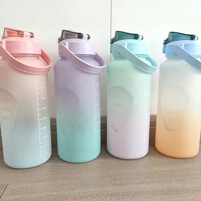 Plastic Kids Water Bottles Time Marker Large Plastic Sports Bottle