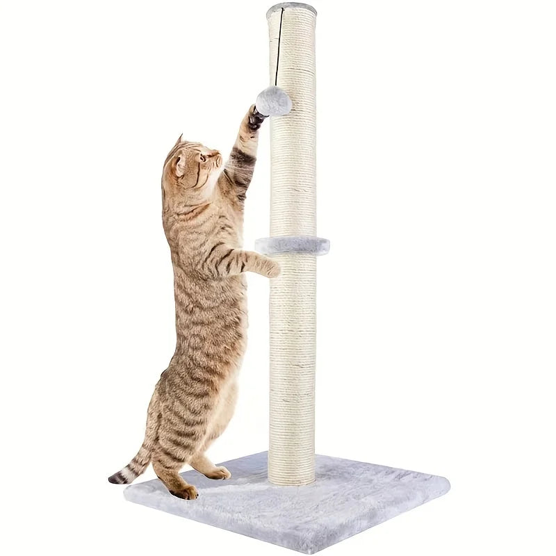 DOUBLEFLY Model 041LJ Modern Stable Design Cat Scratching Post Two-Section Vertical Sisal Material Safe Cat Climbing Frame