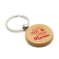 In Stock Creative Carabiner Keychain Laser-Engraved Beech Wood and Metal Solid Wood Blank Logo Gift Bag Pendant