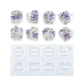 Round Heart Hexagon Resin Ring Holder Silicone Molds Epoxy Craft Jewelry Stand Decor