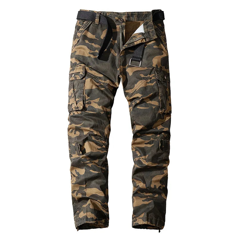 Wholesale Mens Casual Camouflage Cotton Trousers Multi Pocket Outdoor Pants Loose Cargo Pants for Men