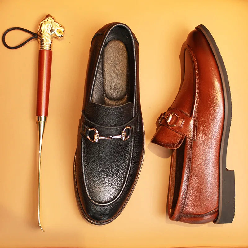 Summer Soft Bottom Oxfords British Style Cowhide Breathable Men Genuine Leather Dress Shoes