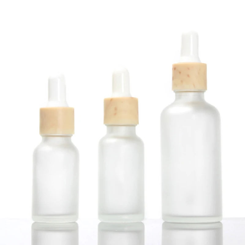 Cosmetic Stock 10ml-100ml Skincare Essential Hair Oil Bottle Frosted Clear Glass Dropper Serum Bottles