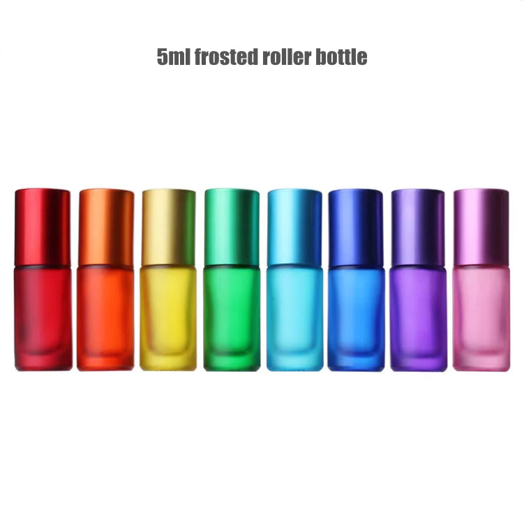 Free Sample Eye Cream Cosmetic Packaging 10ml Metal Steel Ball Essential Oil Glass Roll on Perfume Bottle