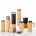 Custom Logo 350ml 450ml Bamboo Stainless Steel Water Bottle Thermos Cup Vacuum Flask Bamboo Thermo Bottle