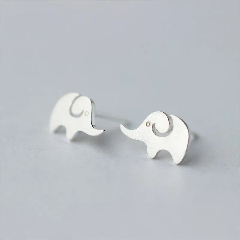 925 Sterling Silver Cute Animal Elephant Shape Ear Stud Earrings Fashion Jewelry Earings for Women