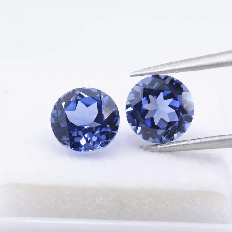 ROOMY 5A High Quality Czochralski Lab Grown Cornflower Sapphire Round Blue Sapphire Carat Gemstones