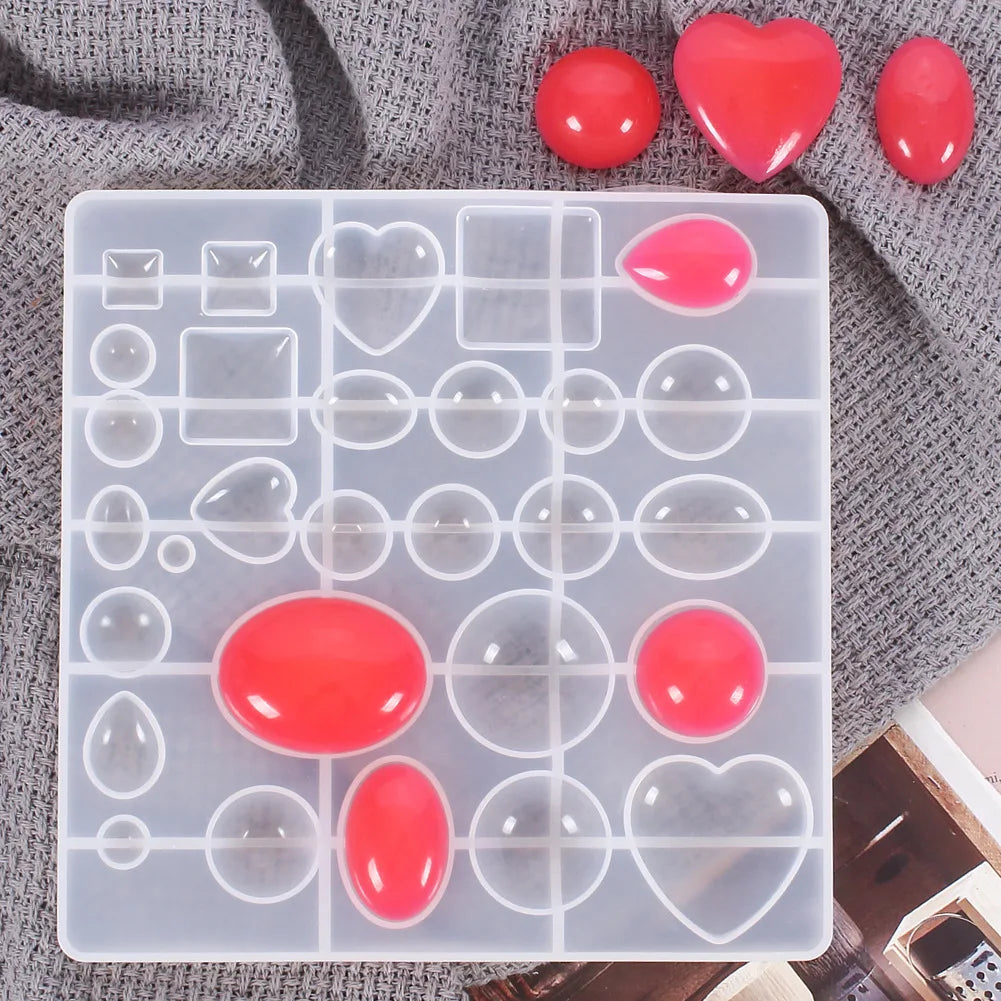 Silicone Resin Craft Casting Moulds Round Square Heart Shape Owl Key Chains DIY Jewelry Time Gem Pendant 2021 OEM 35pcs 5-10days