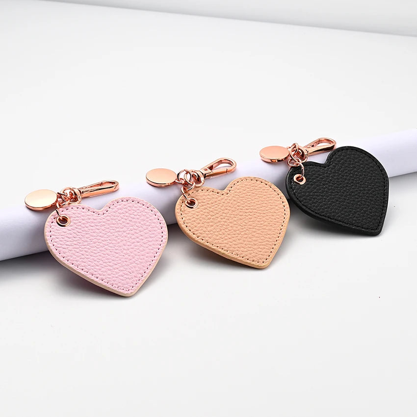 Wholesale Leather Keychain Luxury Designer Custom Heart Shape Car Blank Pu Bulk Sublimation Blank Leather Keychains
