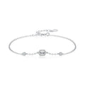 SL1636 925 Sterling Silver Fashion Geometric Design Dazzling CZ Link Chain Bracelet for Women Girls Party Accessories Jewelry MegaBDM