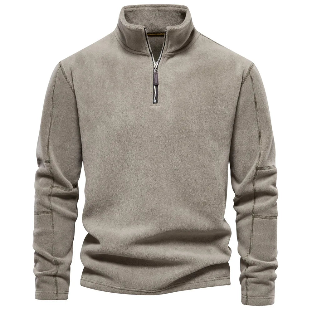 High Quality Polar Fleece Pullover Hoodie Casual Long Sleeve Men's Thermal Shirt With Half Zipper Men's Hoodies & Sweatshirts