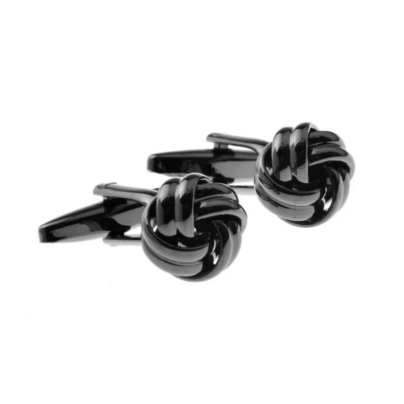 Wholesale Cool Black Love Knot Trendy Cufflinks Custom Men's Business Suit Shirt Fashion Accessory Formal Tuxedo Jewelry