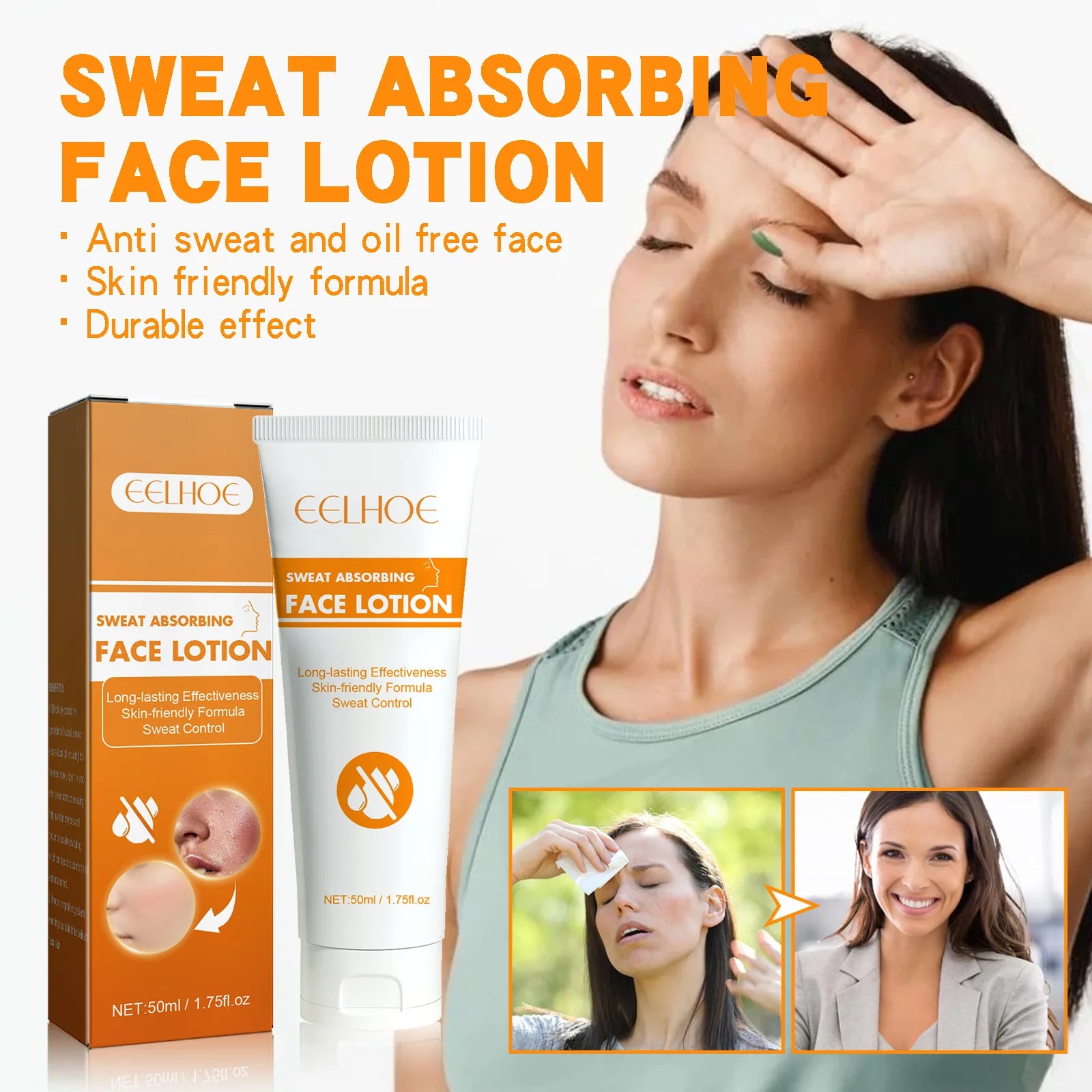 Wholesale Effective Control Facial Sweating Prevent Makeup Damage Sweat Proof Sweat Absorbing Face Cream Lotion