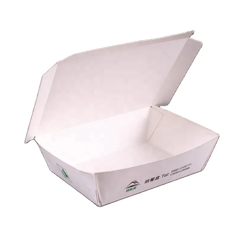 Wholesale Ivory Board White Paper Take Out Food Snack Lunch Boxes Disposable Takeaway Food Containers