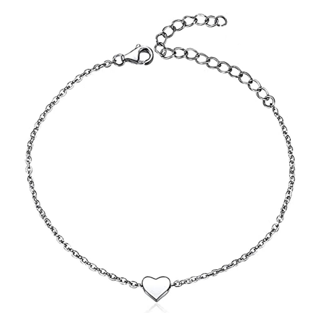 Dainty Heart Initial Bracelets Adjustable Wanderlust Map Bracelets Stainless Steel Custom ID Disc Bracelet for Women Girls