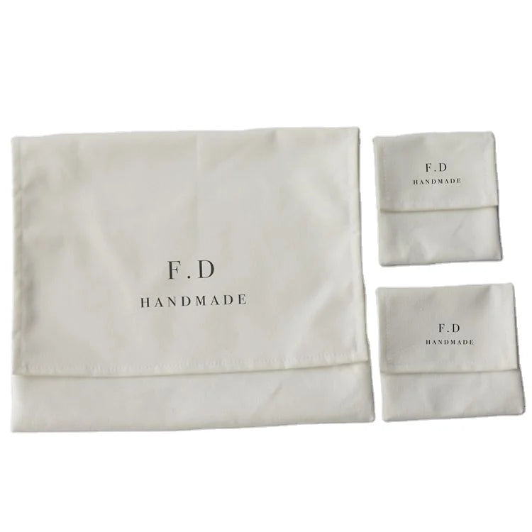 Wholesale Customized Logo Print Drawstring Dust Bag Covers Canvas Cotton Jewelry Pouch and Shoe Gift Envelope Bag