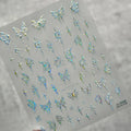Wholesale 5d Nail Art Sticker Laser butterfly  Nail Art Decals Gold Silver Metallic Butterflies for Nail Decoration