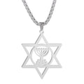 Hot Sale Star of David Charm Pendant Vintage Hebrew David Youman Inspired Stainless Steel Necklace