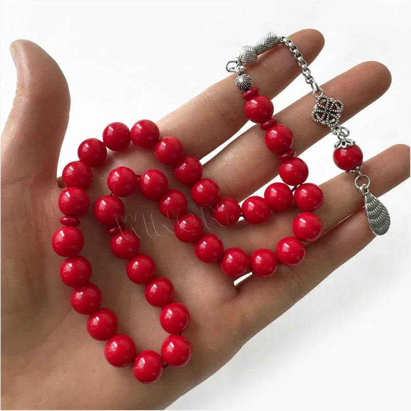 Alloy Silver Plated Islamic Religious 10mm 33 Beads Muslim Subha Sebha Worry Beads Ramadan Rosary