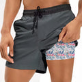 Custom Men's Athletic Shorts 5 Inch 2 in 1 Quick Dry Print Compression Lining and Print Pocket
