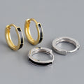 NEW Fashion High Quality Jewelry 925 Sterling Silver Round Oil Drip Enamel Glaze Gold Plated Hoop Earring Jewelry for Women
