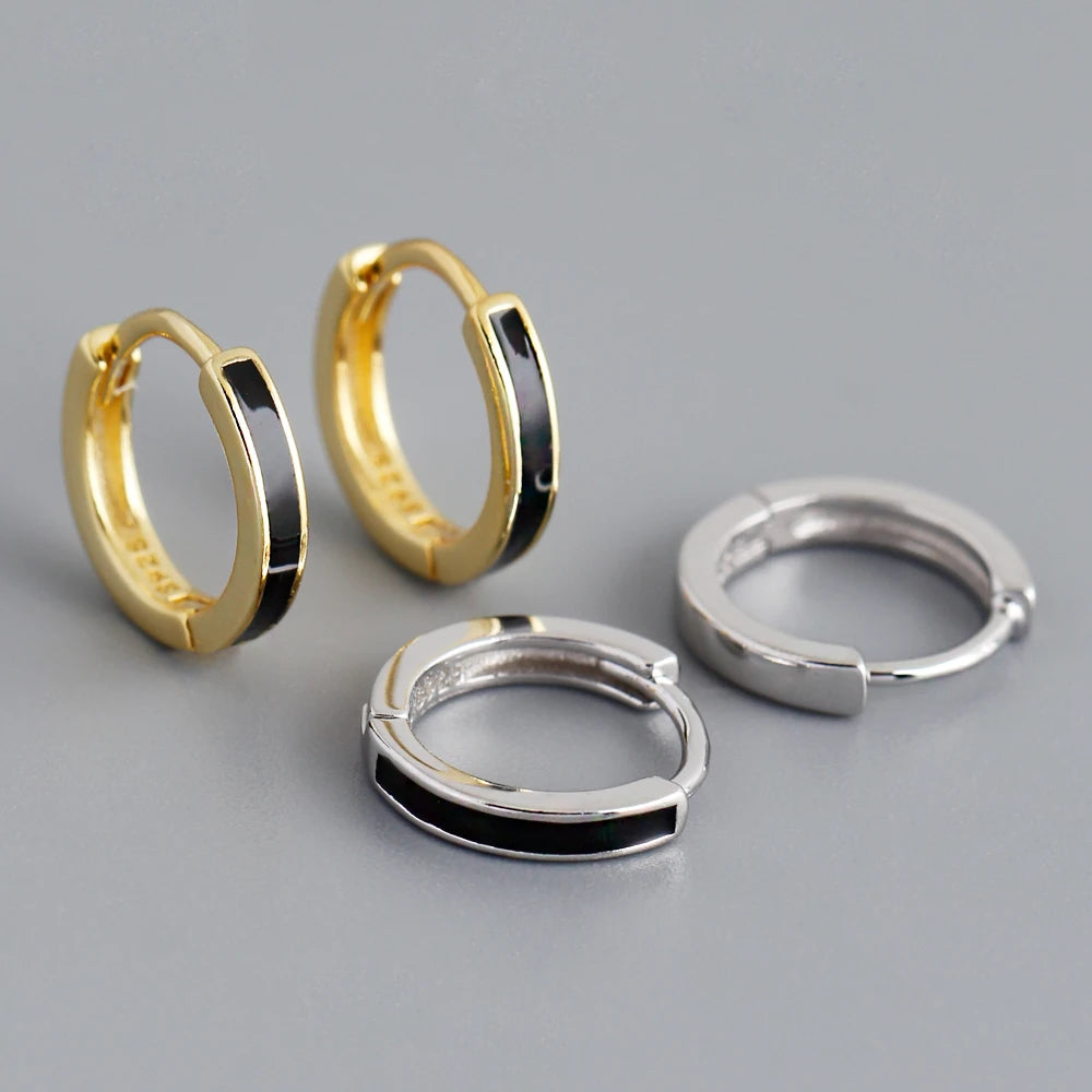NEW Fashion High Quality Jewelry 925 Sterling Silver Round Oil Drip Enamel Glaze Gold Plated Hoop Earring Jewelry for Women