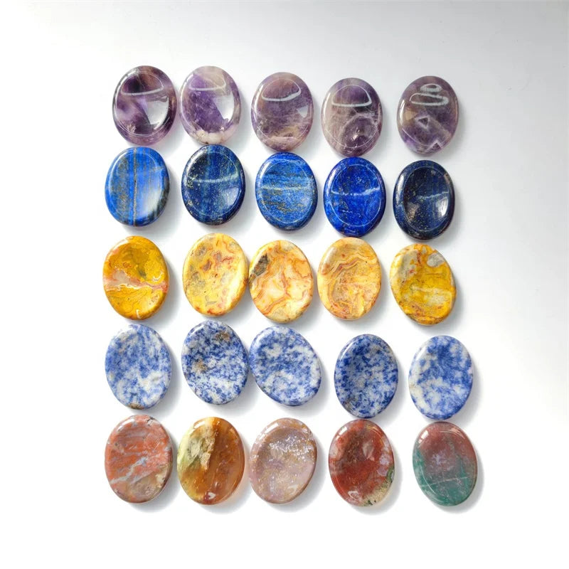 Small Sodalite Worry Stone Wholesale Bulk Polished Mixed Crystals Thumb Massage Pocket Stones