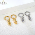 Ason Trendy Design Dangle Earring  Waterproof Jewelry 18k Gold Plated Stainless Steel Women Body Shape Hoop Huggie Earrings