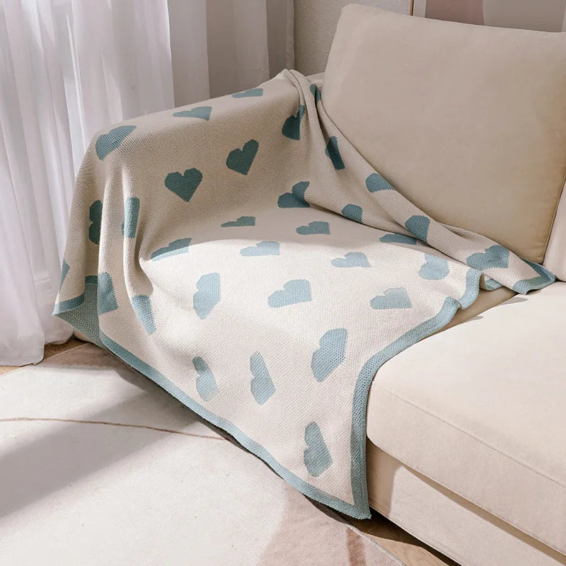 Y-Z New Cute Boho Moroccan Knitted Woven Sofa Cover Moving Lap Cellular Throw Blanket Baby Love Blankets in Bulk