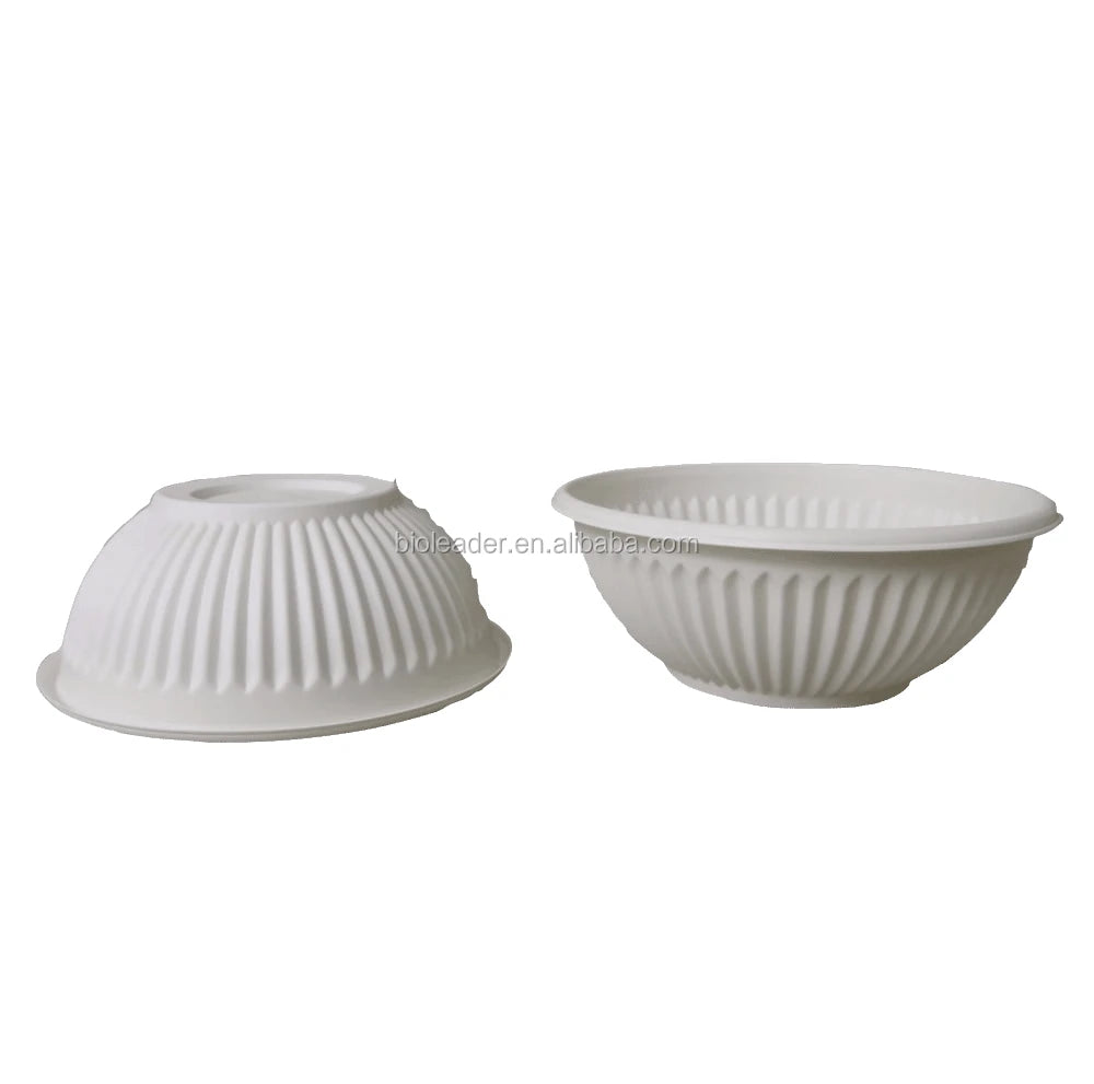 22oz 650ML Eco Friendly Compostable Corn Starch Disposable Bowls with Lid Party Dessert Serving Bowls