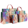 Luxury Leopard Pattern Oil Painting Style Paper Shopping Bag Ribbon Bowknot Gift Bag