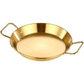 Korean Style Stainless Steel Fried Chicken Plate Gold Silver Serving Pan with Handles Seafood Paella Pan for Restaurant