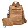 New Style High-End Women's Backpack Retro PU Leather Material Large Capacity Double Shoulder Bag Mother-Child Set Wholesale