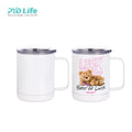 For 10 oz White Stainless Steel Double Wall Sublimation Eco-Friendly Coffee Travel Camping Cup Mug Back to School
