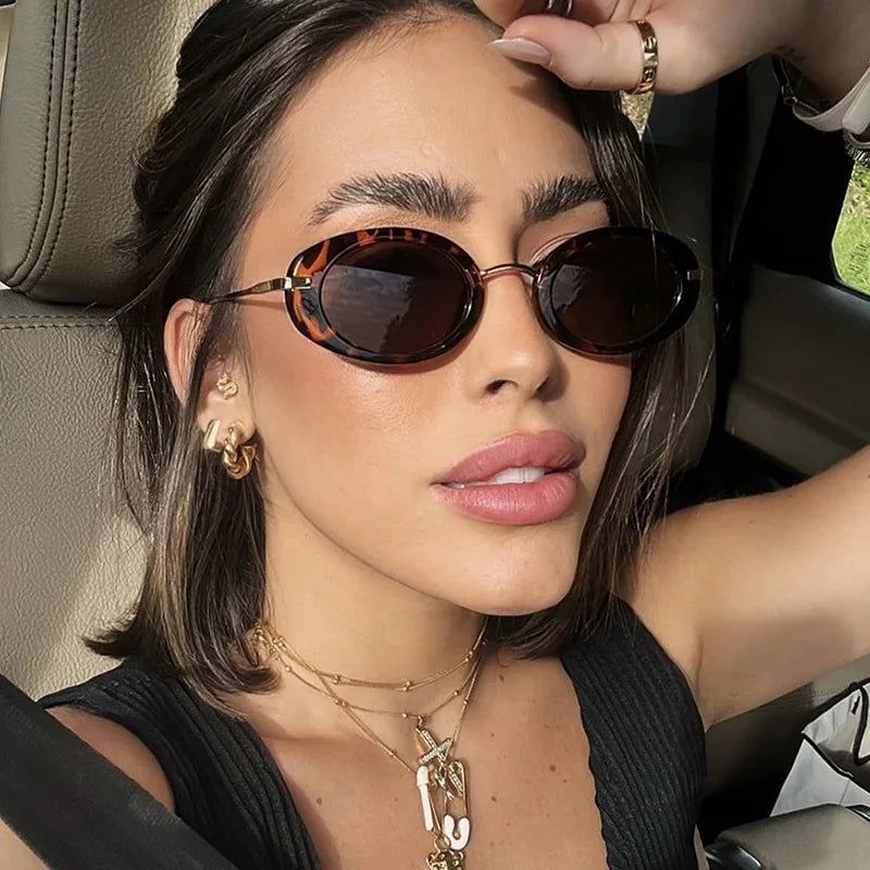 Small Frame Personalized Elegant Oval Retro Premium Sunglasses