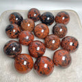 Handcrafted Red Obsidian Sphere Stunning Simi Precious Stone Crystal Craft