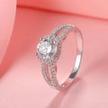 Bridal Jewelry White Stone Wedding Engagement Ring 925 Silver Round Cubic Zirconia Elegant Design Women Wedding Ring