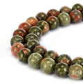 Bulk Price Loose Smooth Round Gemstone Bead Strands Unakite Jasper Stone Beads for Jewelry Making 4mm 6mm 8mm 10mm