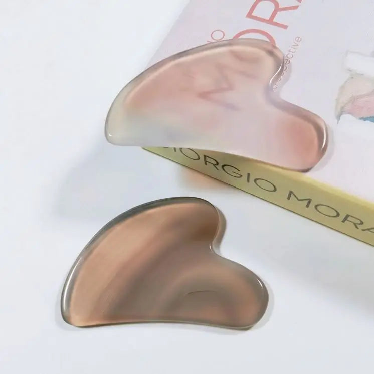 DIY Gem Grey Agate Gua Sha Massage Tool for SPA quartz crystal