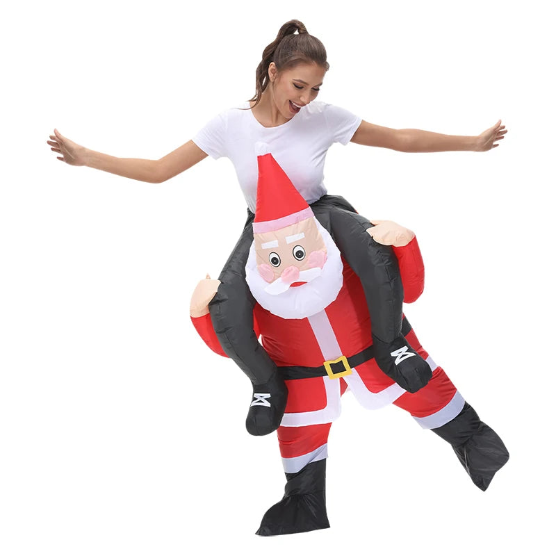Adults/Kids Fancy Christmas Costume Inflatable Carry on Santa Claus Costume